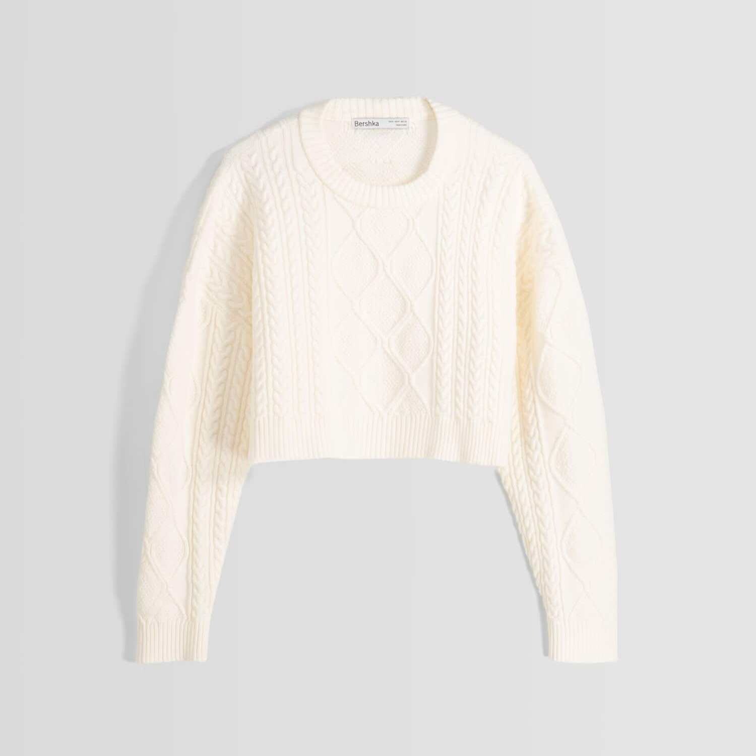 

Свитер Bershka Cable-knit, белый