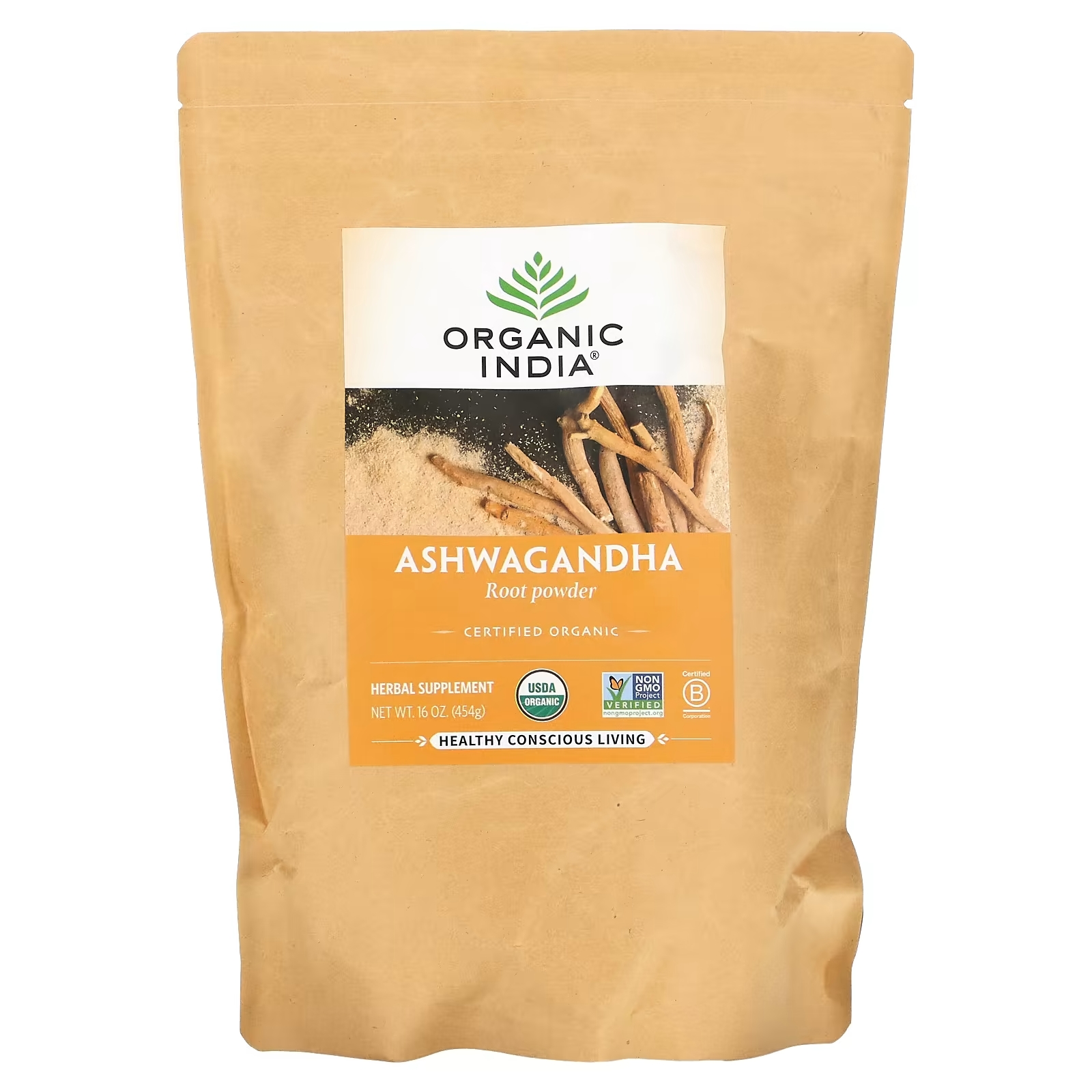 Порошок из Корня Ашваганды Organic India, 454 г organic traditions порошок из корня ашваганды 200 г 7 унций