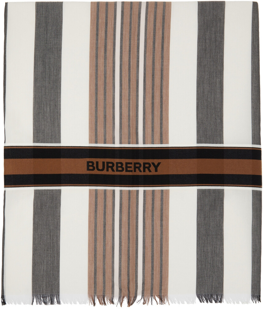 

Бело-коричневый шарф 'Love Is Eternal' Burberry