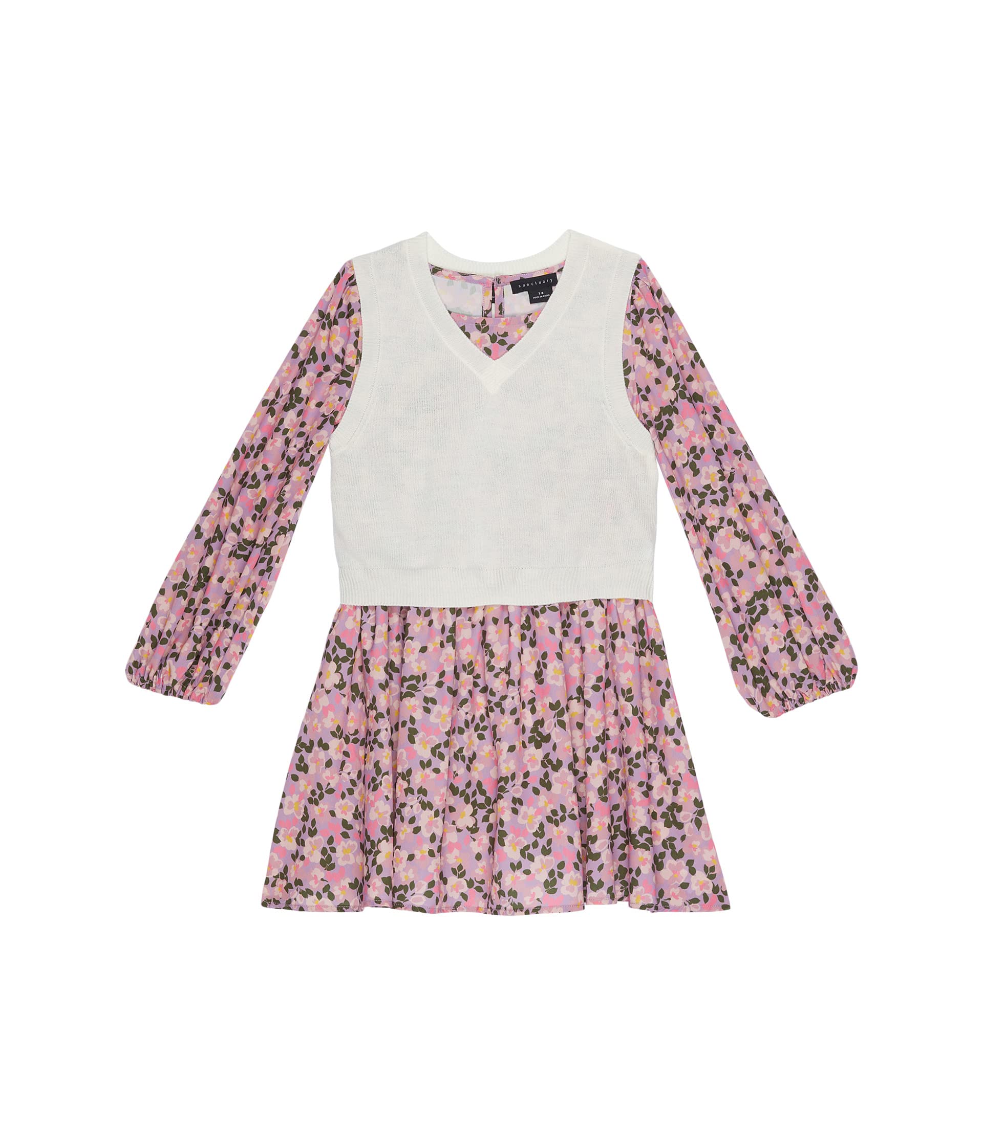 Платье Sanctuary Kids, Two-Piece Long Sleeve Print Dress/Vest Set