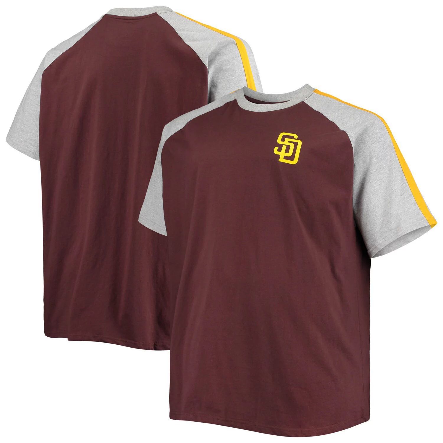 Мужская коричневая футболка с круглым вырезом реглан San Diego Padres