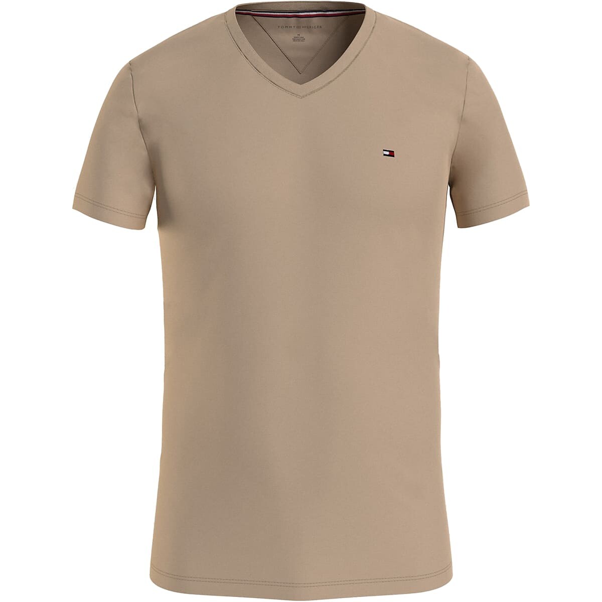 

Футболка Tommy Hilfiger Slim Fit Solid V-Neck, светло-коричневый