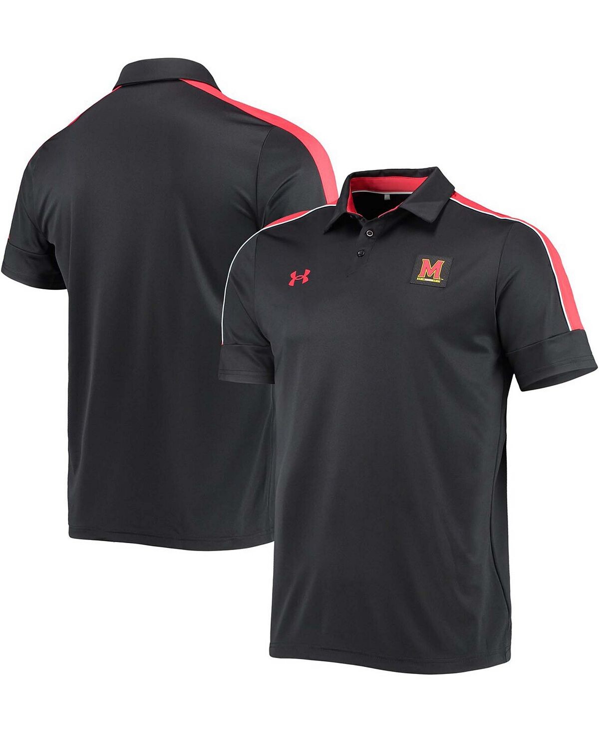 

Мужская черная рубашка поло maryland terrapins sideline recruit performance Under Armour, черный
