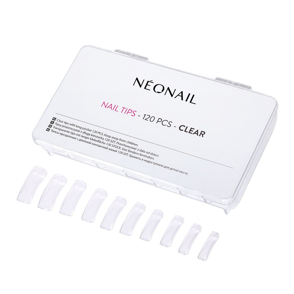 

NeoNail Типсы прозрачные с длинным карманом 120шт.
