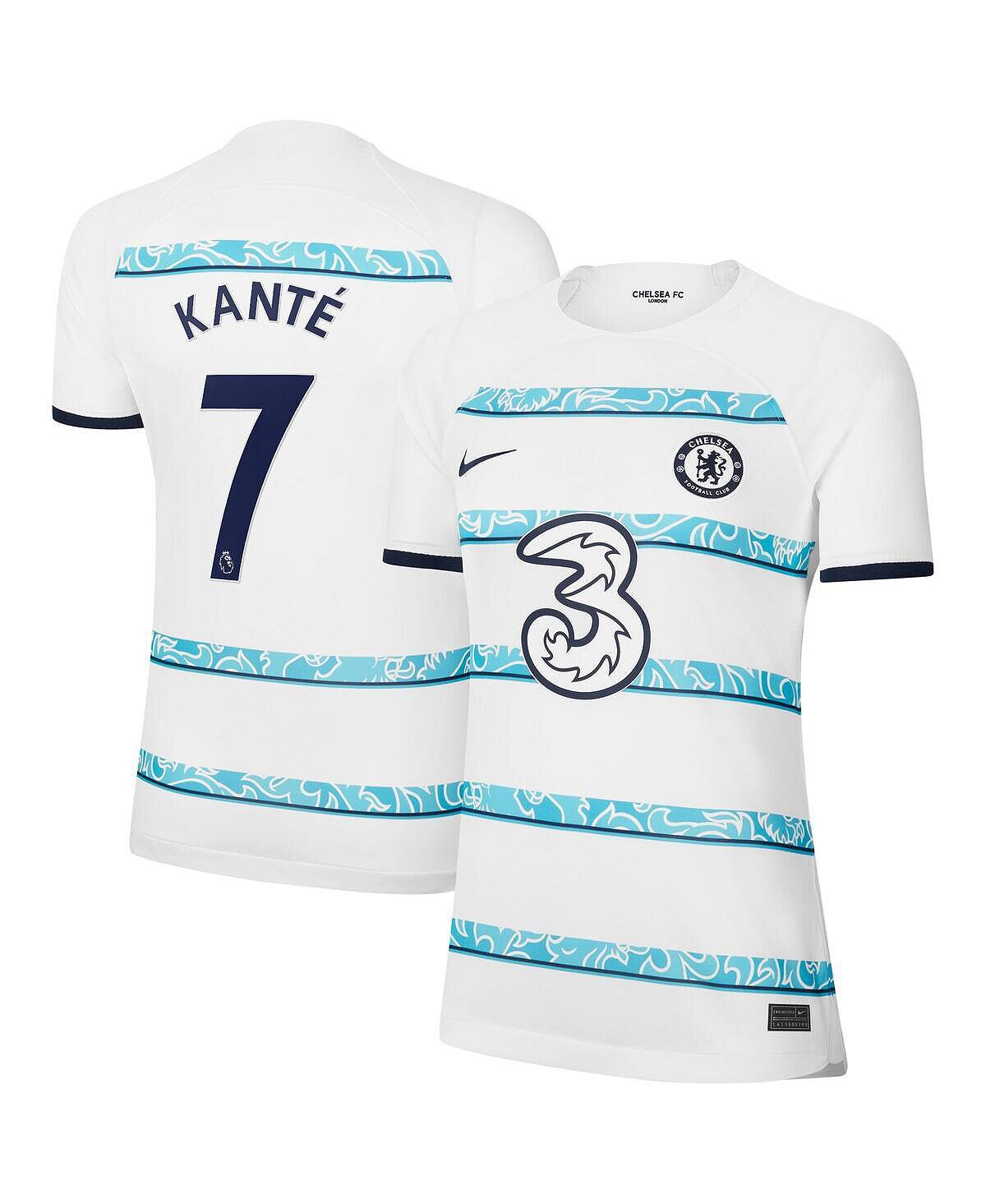 

Женская футболка n'golo kante white chelsea 2022/23 away breathe stadium replica player jersey Nike, белый