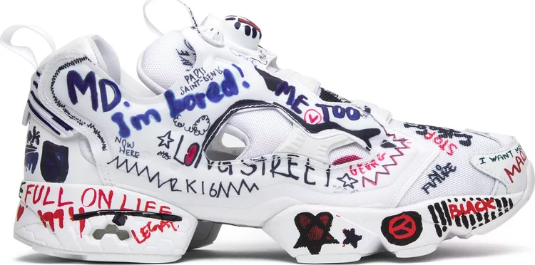 Лимитированные кроссовки vetements x instapump fury 'graffiti - white' Reebok, белый - фото