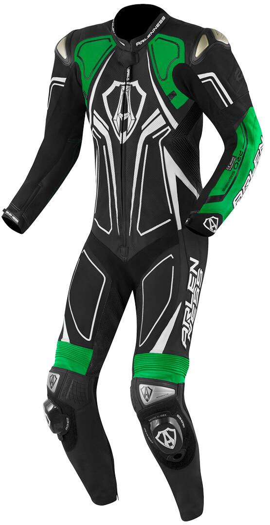 

Arlen Ness Conquest Один кусок мотоцикла Кожаный костюм, черный/зеленый