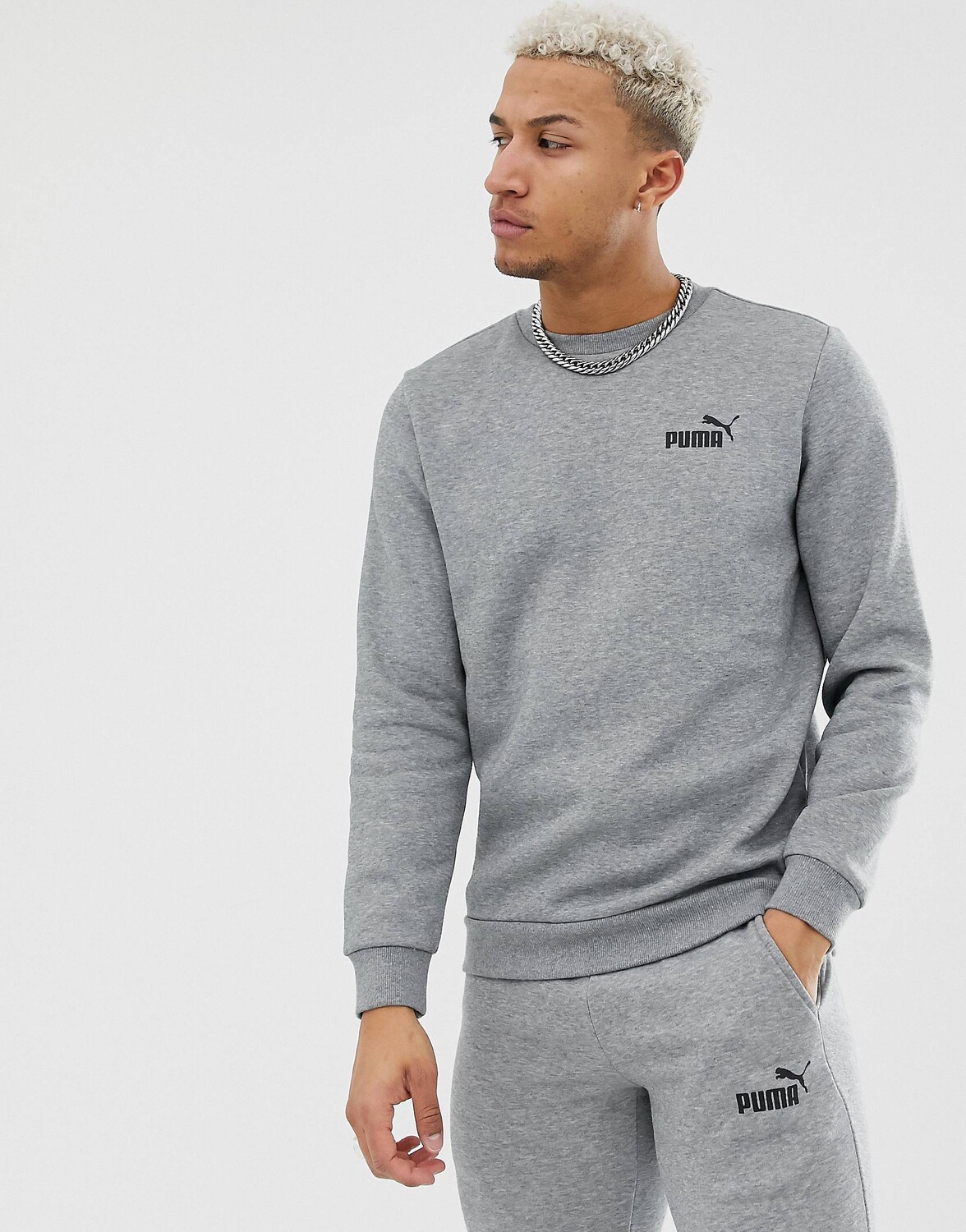 

Серая толстовка с небольшим логотипом Puma Essentials, Серый