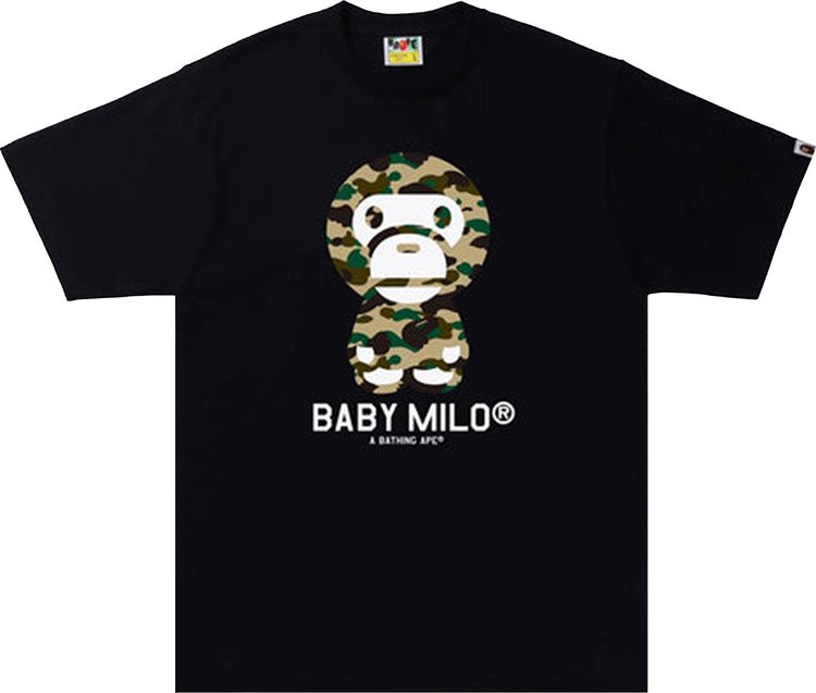 Футболка BAPE 1st Camo Baby Milo Tee 'Black/Yellow', черный