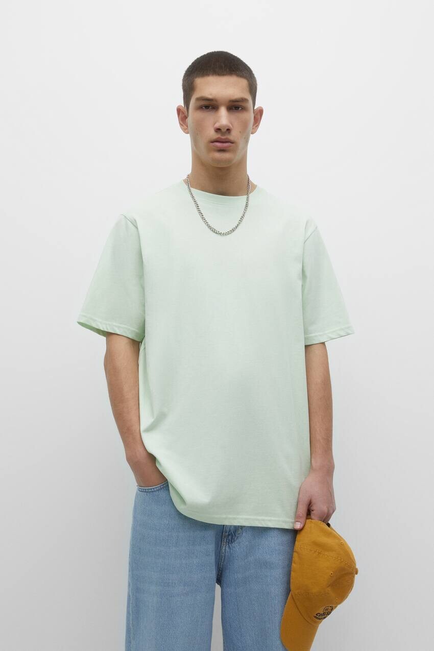 

Базовая хлопковая футболка с короткими рукавами Pull&Bear