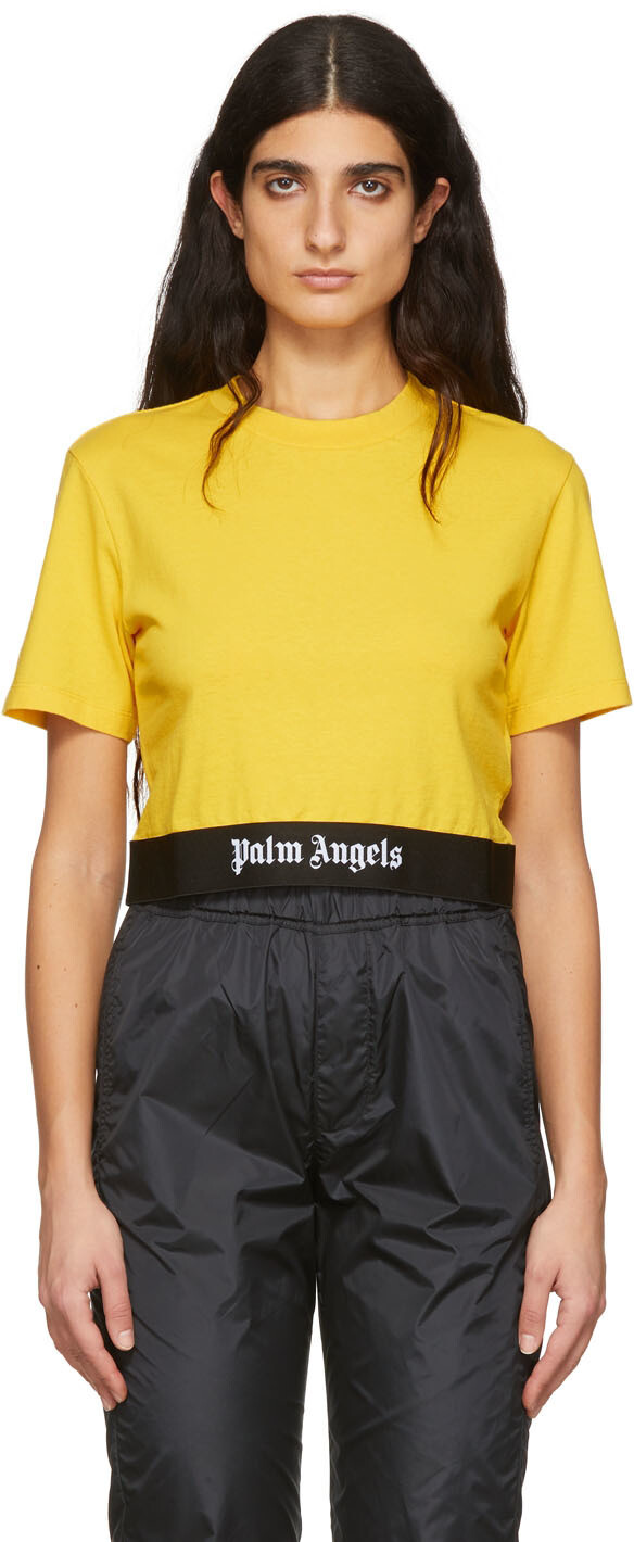 

Желтая хлопковая футболка Palm Angels, Желтый