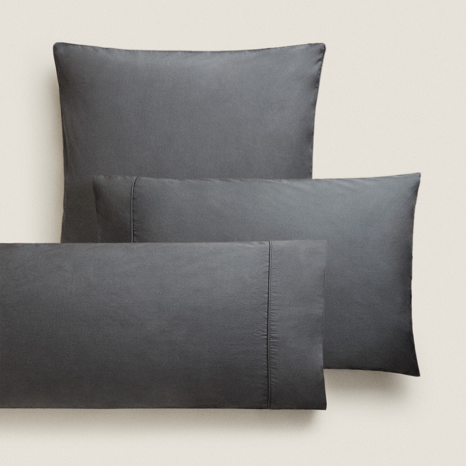 

Наволочка Zara Home Cotton Percale, 300 нитей, серый