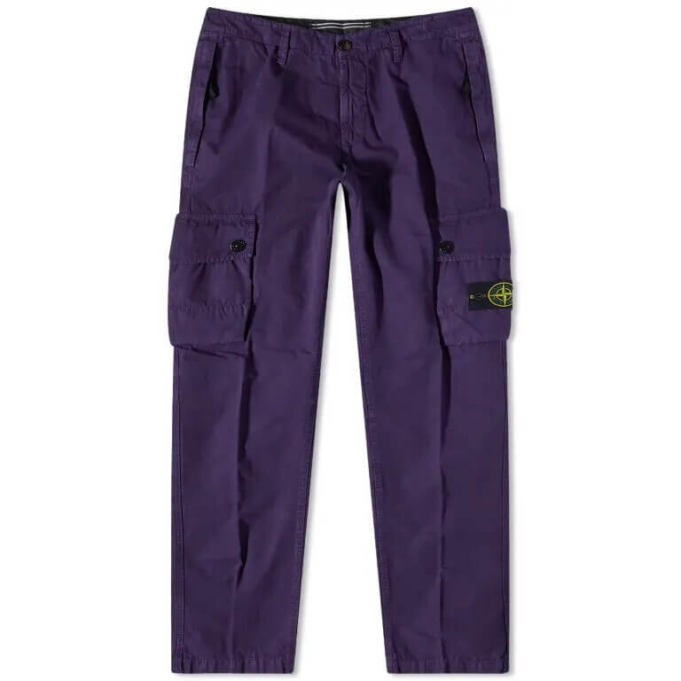 

Брюки-карго из матового хлопкового холста Stone Island, фиолетовый