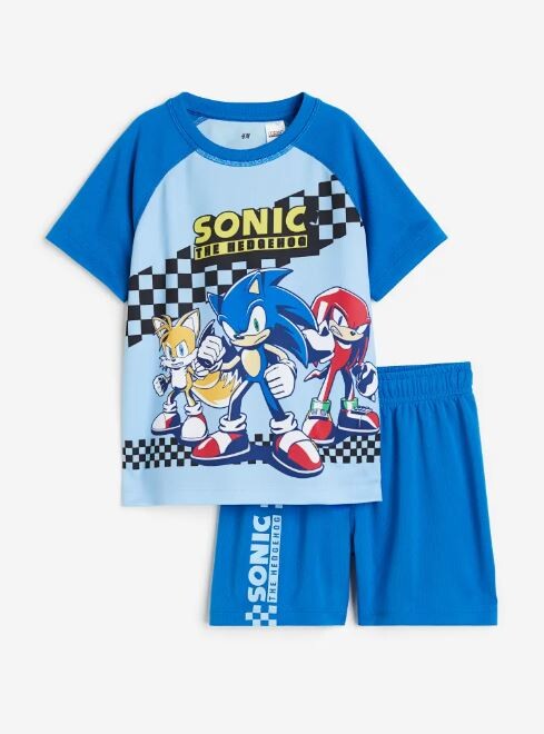 

Футбольный костюм с принтом H&M Kids Sonic Hedgehog Print, синий