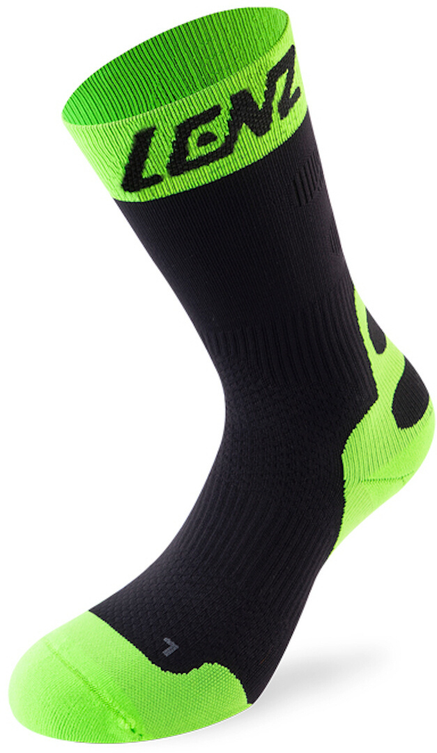 Носки Lenz 6.0 Mid Компрессионные, черно-зеленые