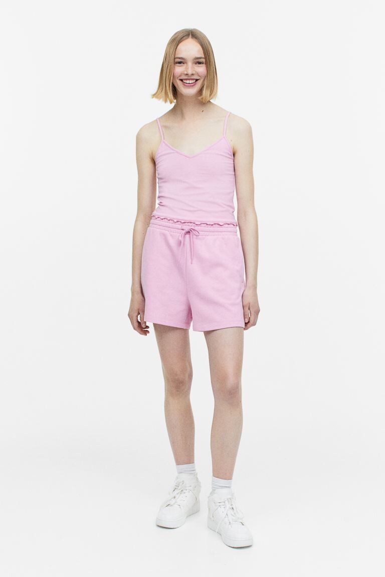 

Укороченный топ на бретелях H&M, светло-розовый