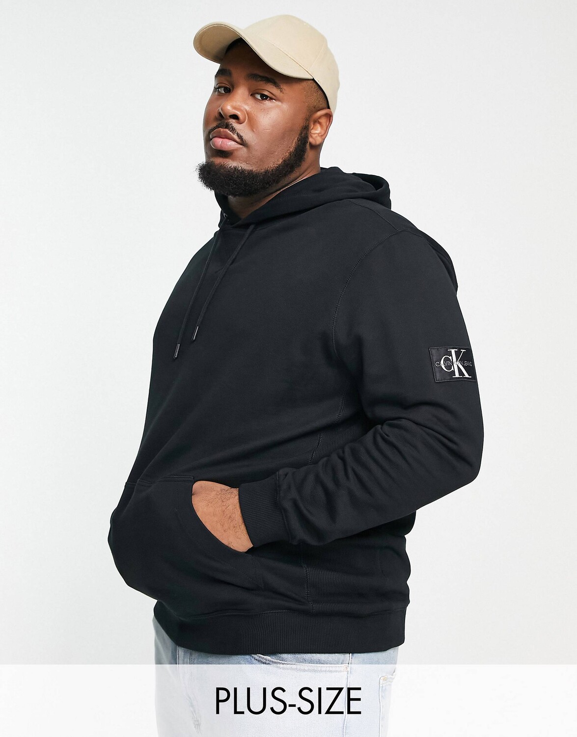 

Худи черного цвета с логотипом Calvin Klein Jeans Big & Tall, Черный