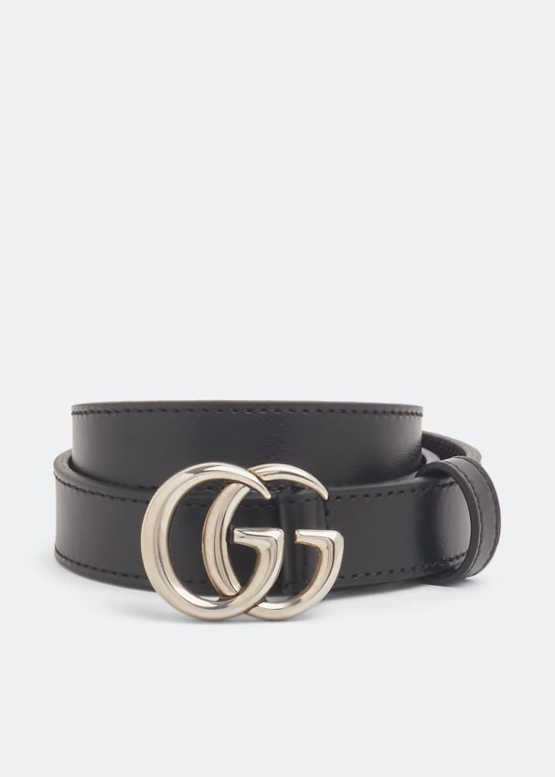 Ремень GUCCI GG Marmont belt, черный узкий кожаный ремень с переплетением g gucci розовый