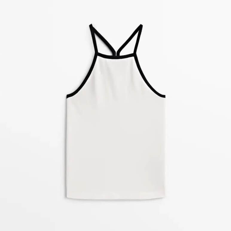 

Майка Massimo Dutti Cotton, светло-бежевый
