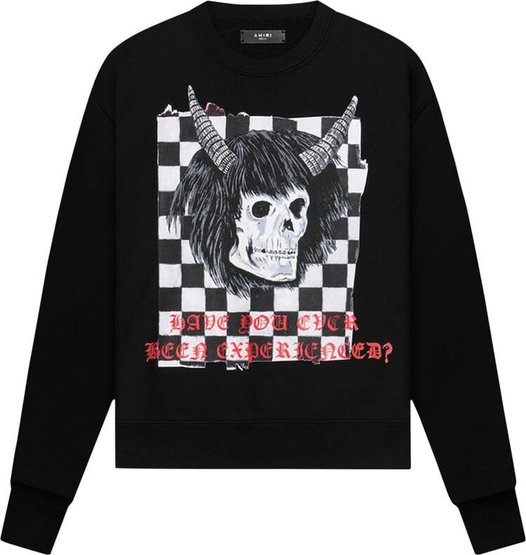 

Толстовка Amiri x Wes Lang Checker Skull Crew 'Black', черный