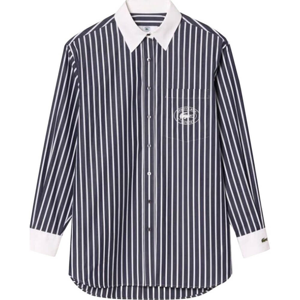 

Рубашка Sporty & Rich x Lacoste Striped Poplin, синий