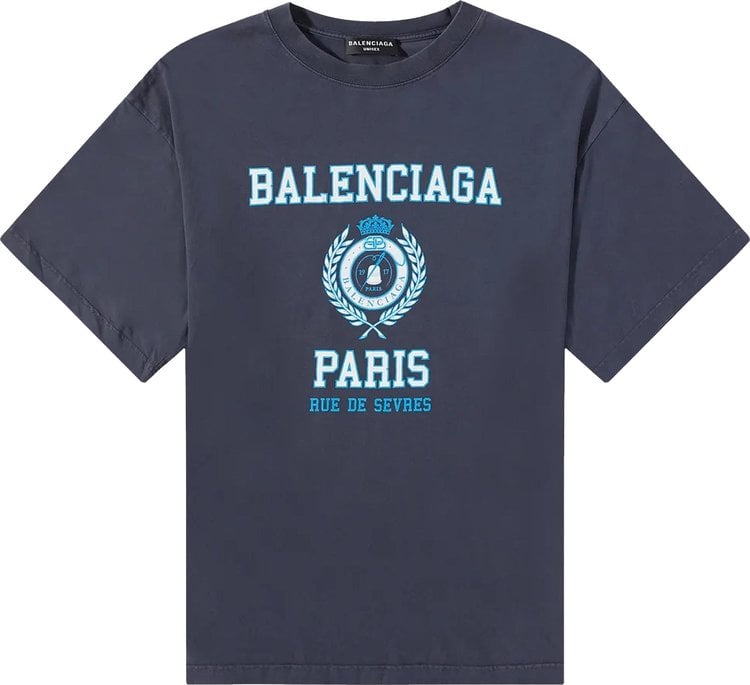 Футболка Balenciaga T-Shirt 'Marine Blue', синий - фото