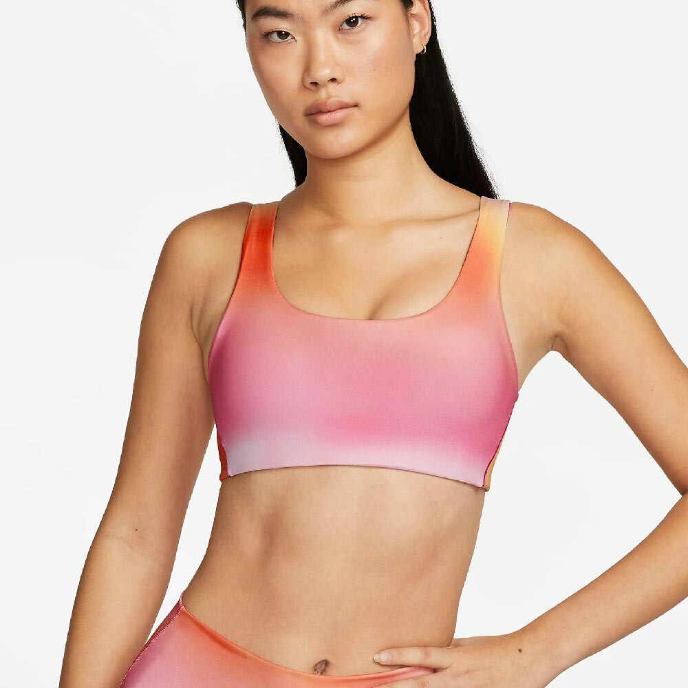 

Топ Nike Alate All U Women's Light-Support Lightly Lined U-Neck Printed Sports, розовый/оранжевый
