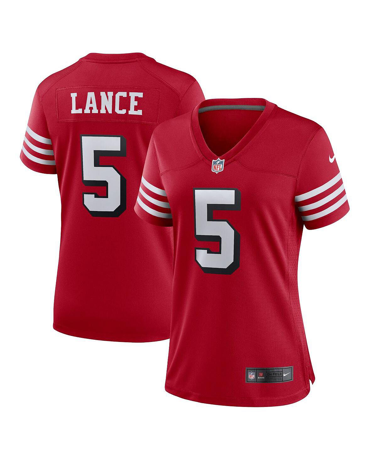 Женское джерси trey lance scarlet san francisco 49ers alternate game jersey Nike мужская футболка trey lance scarlet san francisco 49ers legend jersey nike