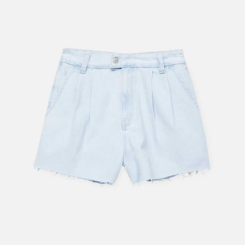 

Шорты Pull&Bear Darted Denim Shorts, голубой