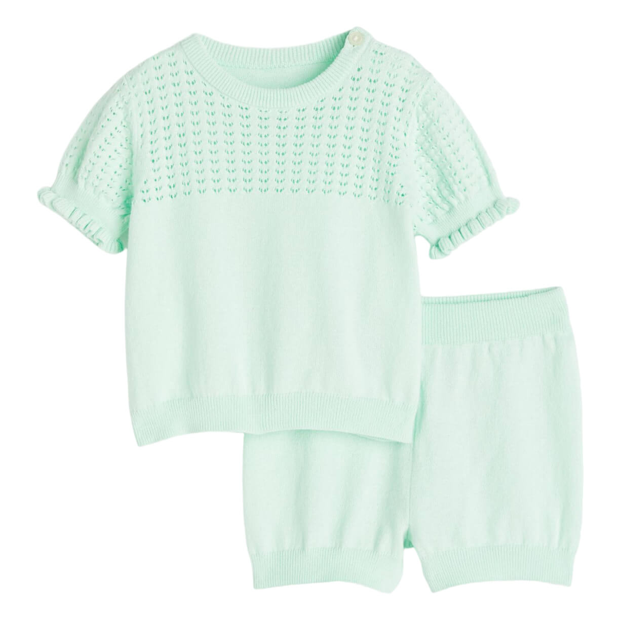 Комплект одежды H&M Baby Knit, 2 предмета, мятно-зеленый комплект из двух шорт с воланами 9 оранжевый