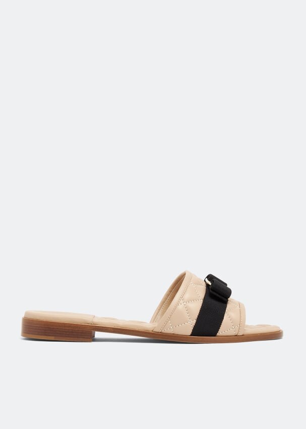 

Шлепанцы FERRAGAMO Vara bow slides, розовый
