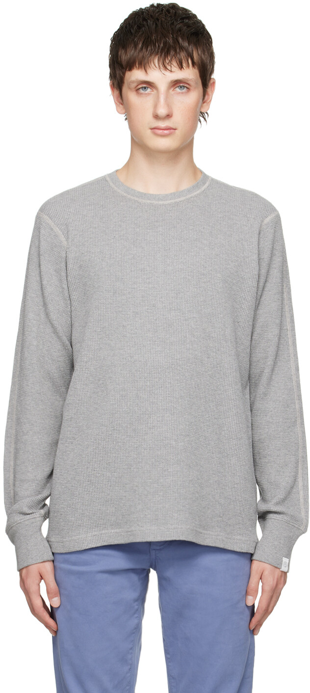 

Серая футболка с длинным рукавом, окрашенная в готовом виде rag & bone