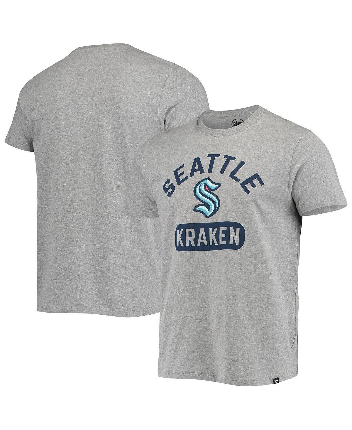 Мужская футболка '47 heathered grey seattle kraken arch pill super rival '47 Brand, мульти
