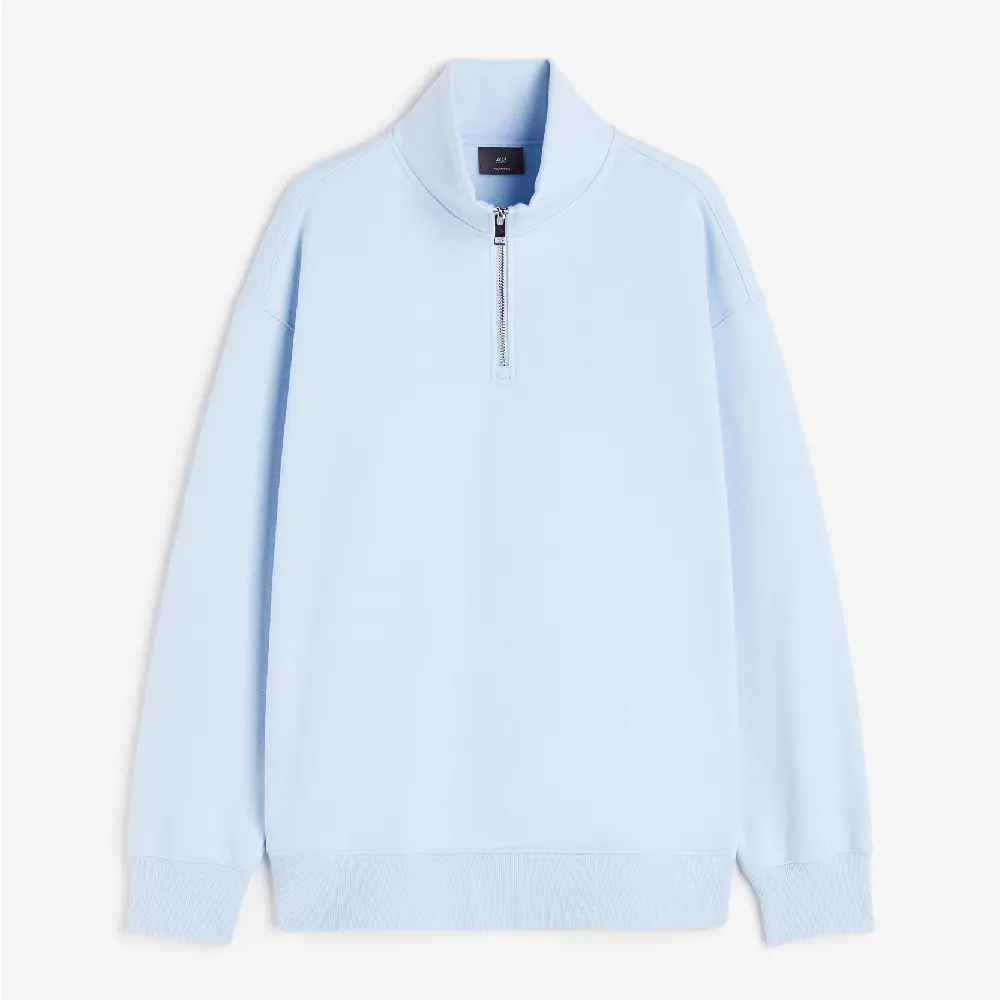 

Свитшот H&M Relaxed Fit Half-zip, голубой, Синий