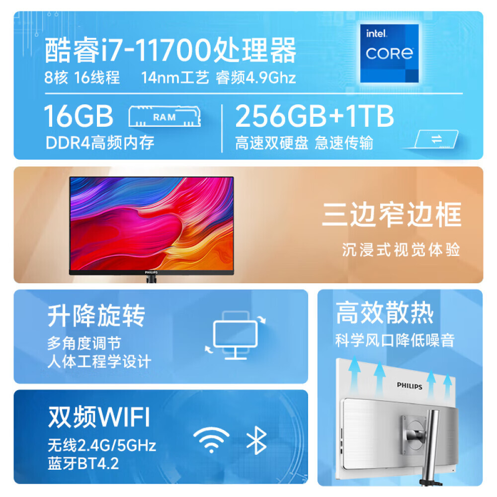 

Моноблок Philips A272S9QE 27" Intel i7, черный