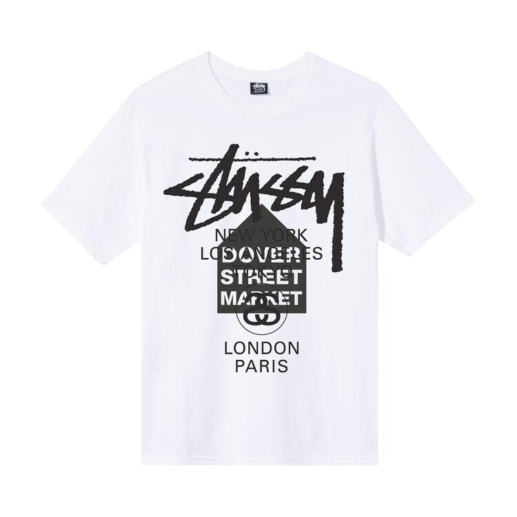 

Футболка Stussy x Dover Street Market World Tour T-Shirt 'White', белый