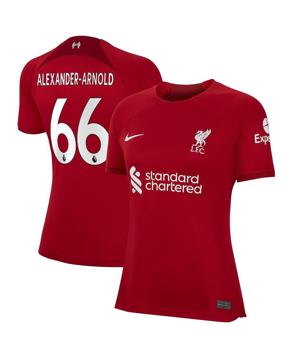 

Женская футболка trent alexander-arnold red liverpool 2022/23 home replica player jersey Nike, красный