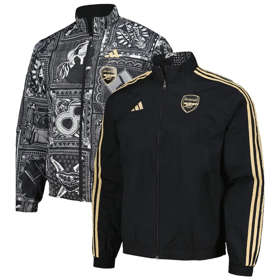 

Куртка Adidas Arsenal 2023/24 Reversible Anthem Ian Wright Full-Zip, черный