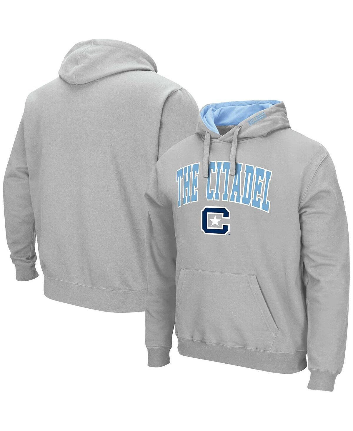 

Мужская серая толстовка с капюшоном citadel bulldogs arch & logo Colosseum, серый