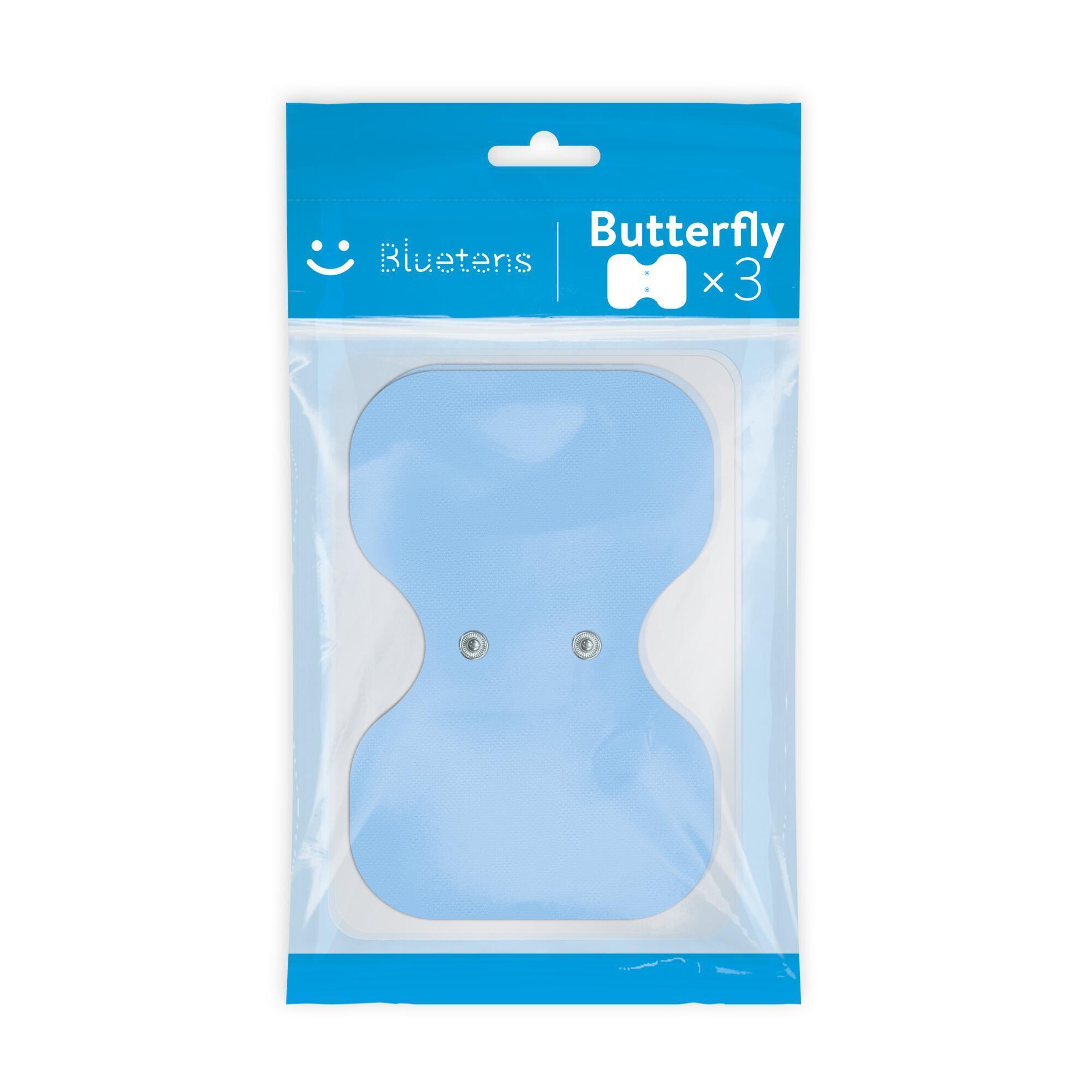 цена Набор из 3 электродов-бабочек для Wireless Clip BLUETENS, синий