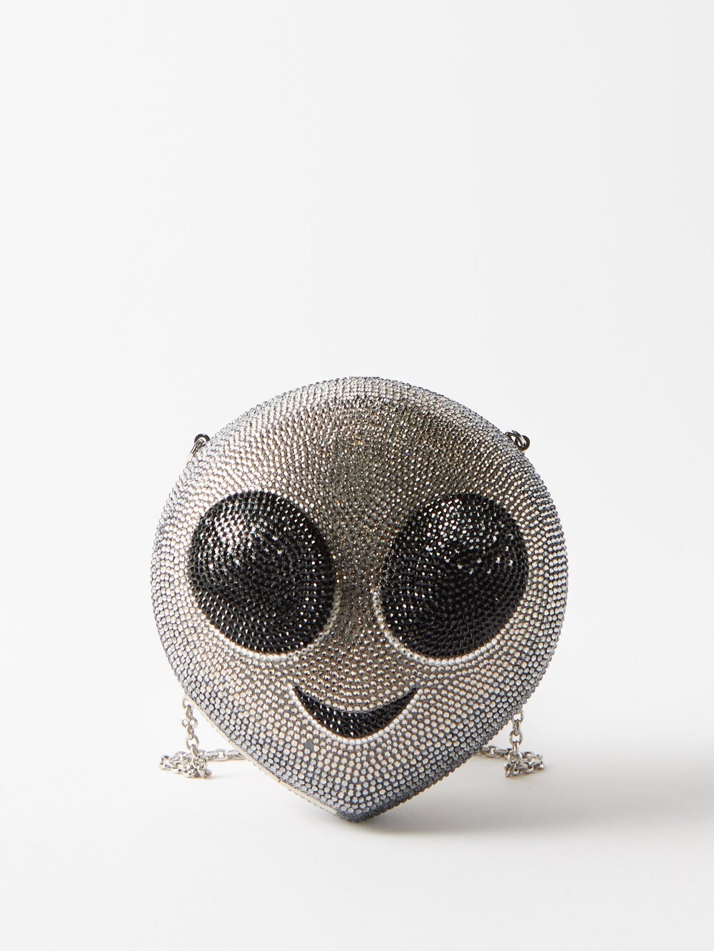 

Клатч alien head, украшенный кристаллами Judith Leiber, серебряный