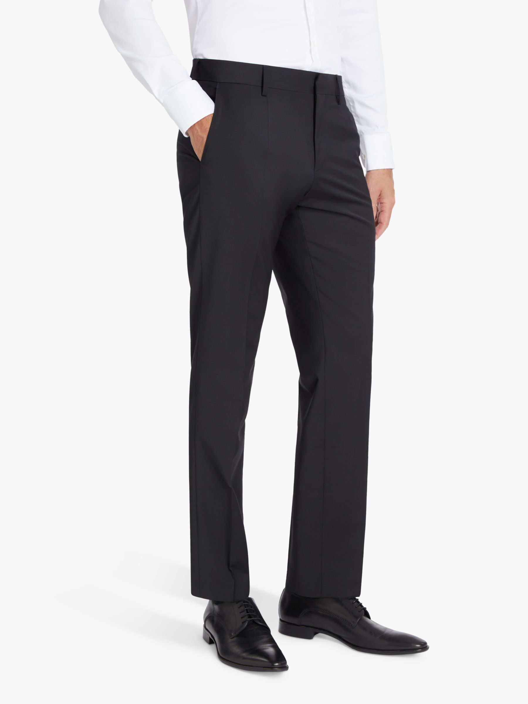 Костюмные брюки узкого кроя из натуральной шерсти BOSS Genius, черные