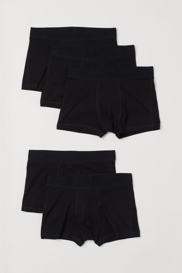 

5 пар хлопковых боксеров H&M, черный