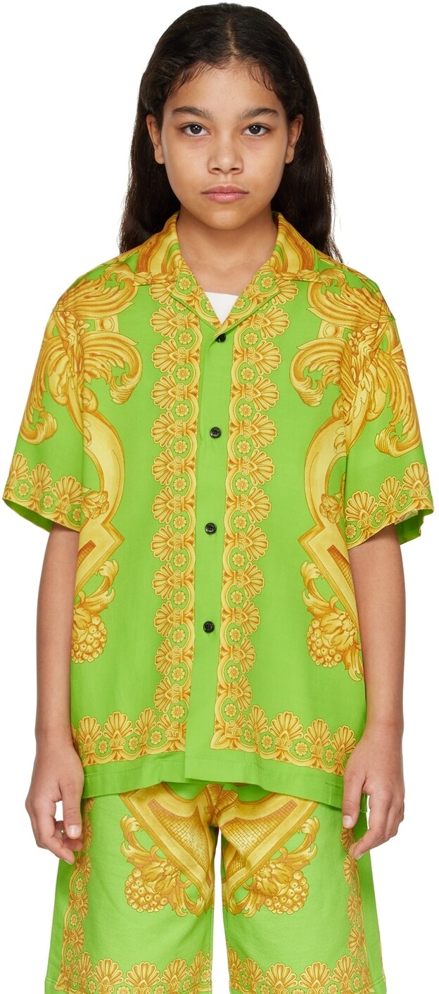 

Детская зеленая рубашка Barocco 660 Versace
