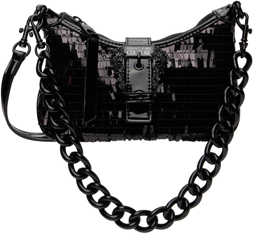 

Черная сумка с пайетками Versace Jeans Couture, Черный