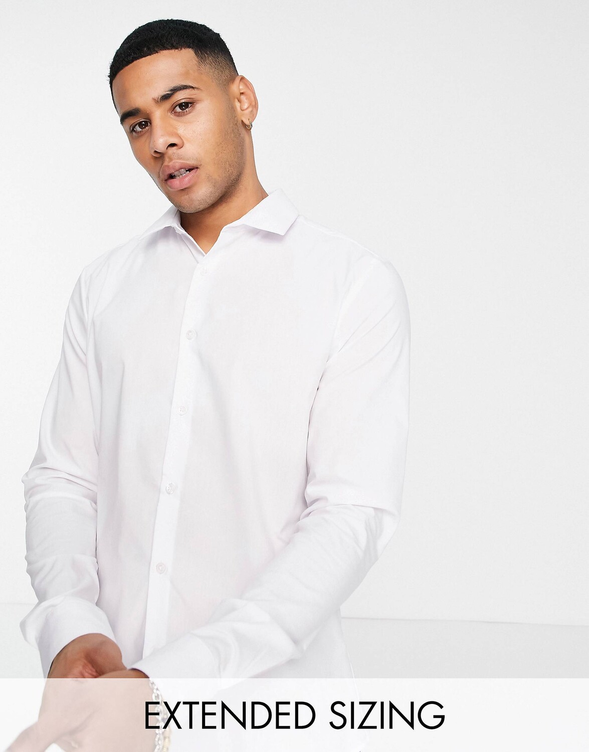 

Белая рубашка узкого кроя стрейч ASOS DESIGN