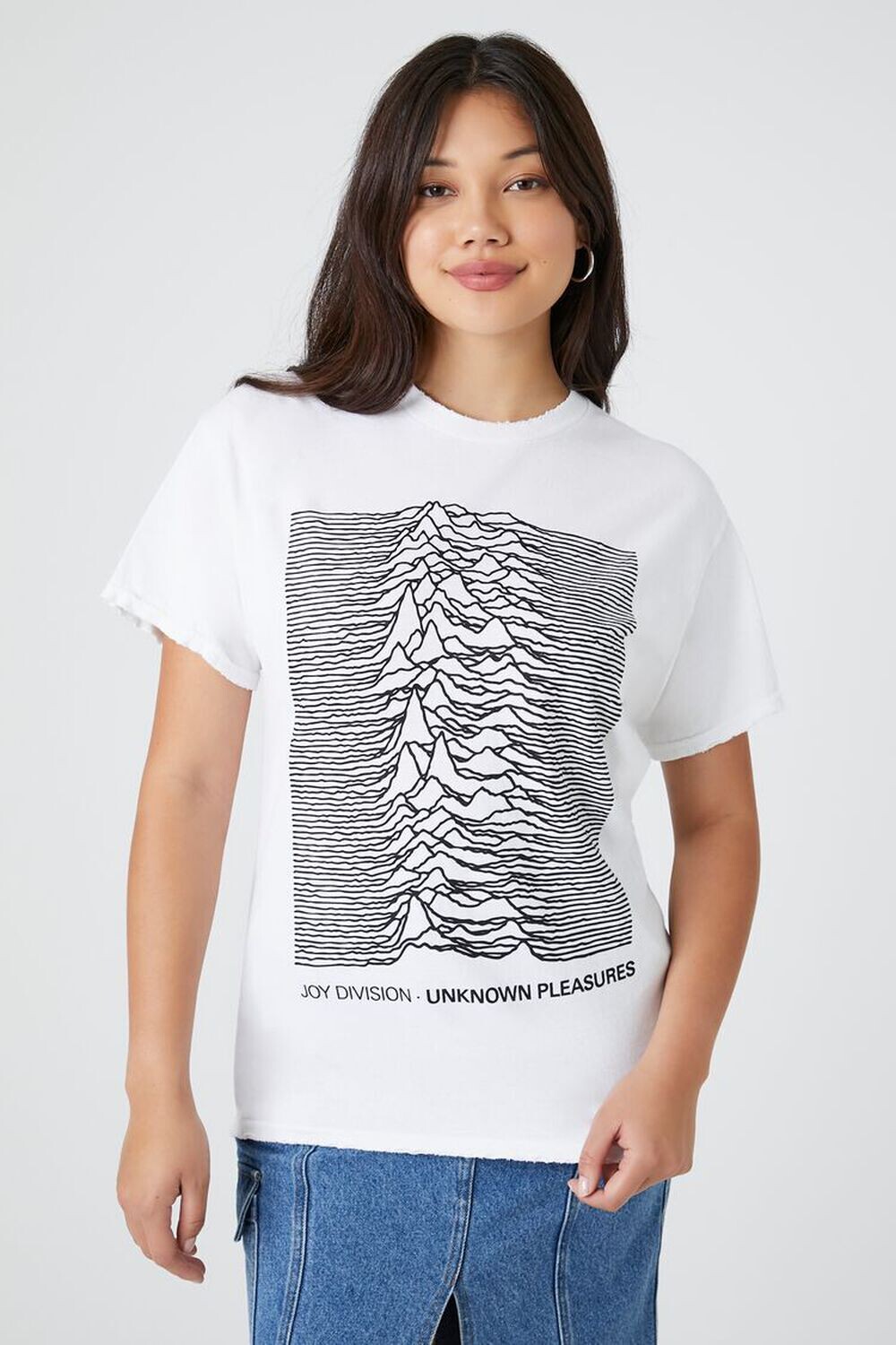 

Футболка с рисунком Joy Division с потертостями Forever 21, белый