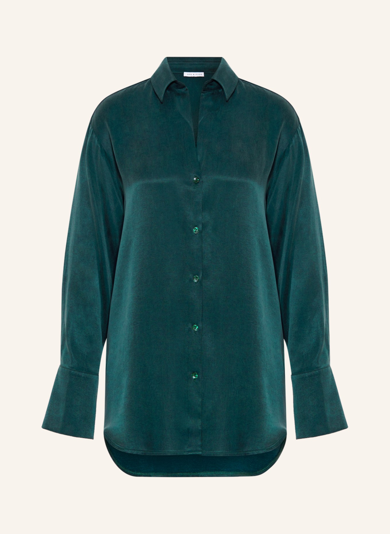 Блуза рубашка MRS & HUGS aus Satin, зеленый