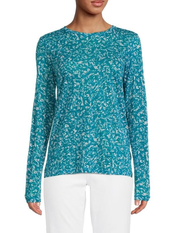 

Полосатая футболка с цветочным принтом Proenza Schouler Turquoise, Синий