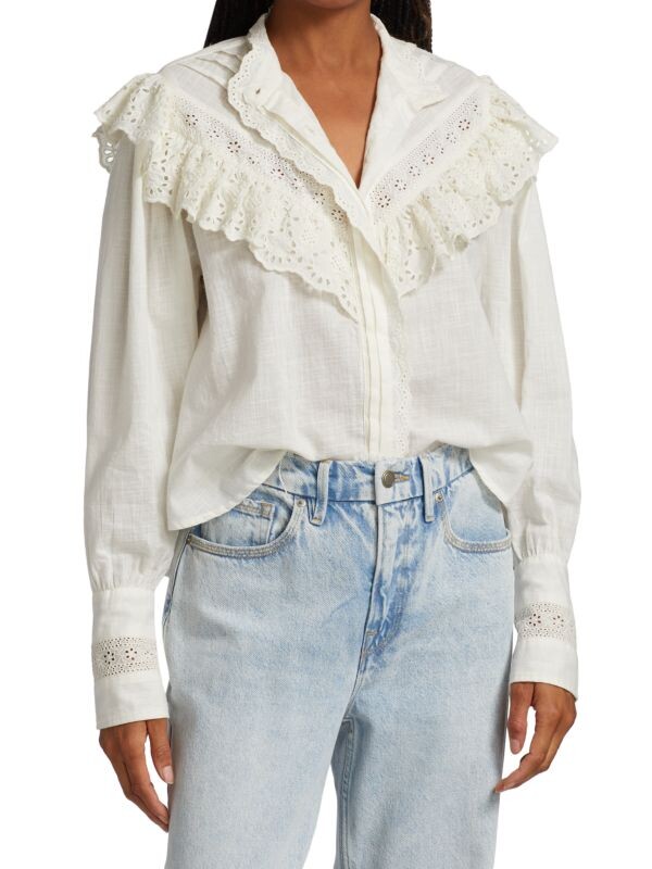 

Блузка Free People с пуговицами спереди Hit the road, белый